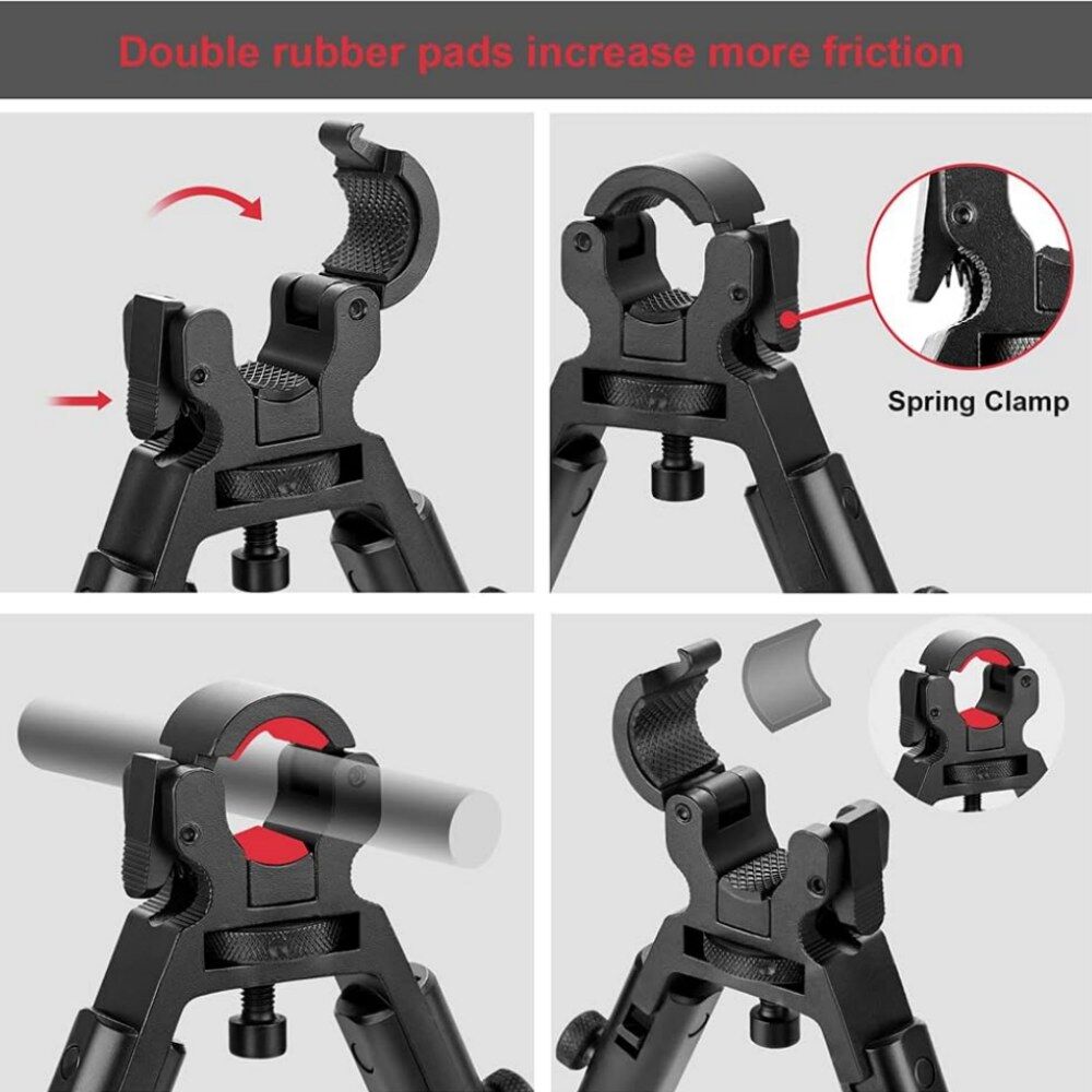 shoXx Zweibein Bipod 23-28cm Aluminium Clamp-On Barrel Mount schwarz Bild 4